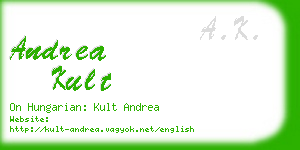 andrea kult business card